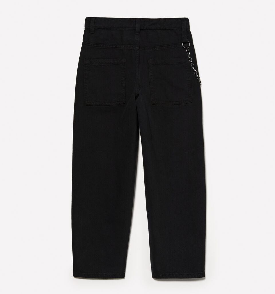 Loose fit black jeans with chain - boy's jeans - Black | Sisley Young image number 2